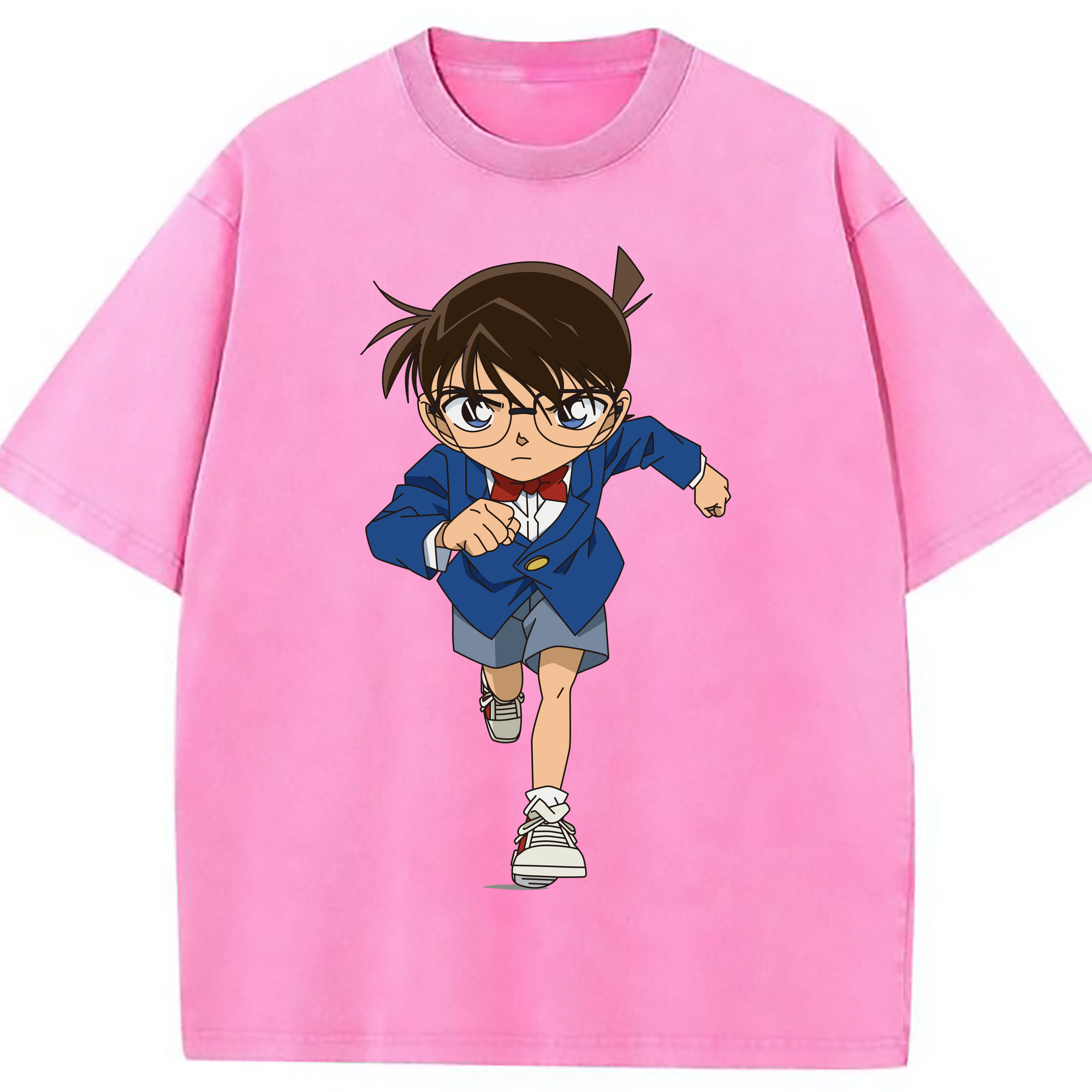 （画像用） 名探偵コナン 江戸川 コナン Detective Conan Conan Edogawa 綿100% ヴィンテージ風 半袖Tシャツ（フロントプリント）